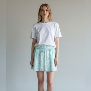 2/$30 Old Navy Floral Full Cotton Skirt with Elastic Waist SZ M